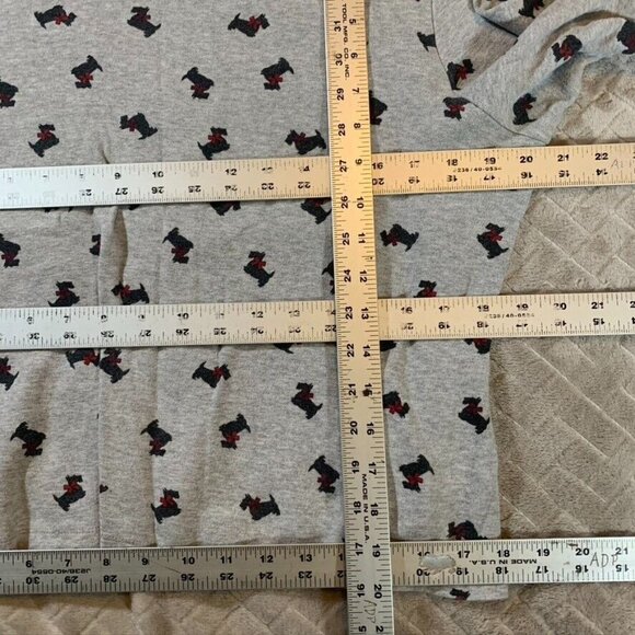 Croft & Barrow Womens XL Petite Long Sleeve T Shirt Gray Scottish Terrier Dog - Picture 6 of 8